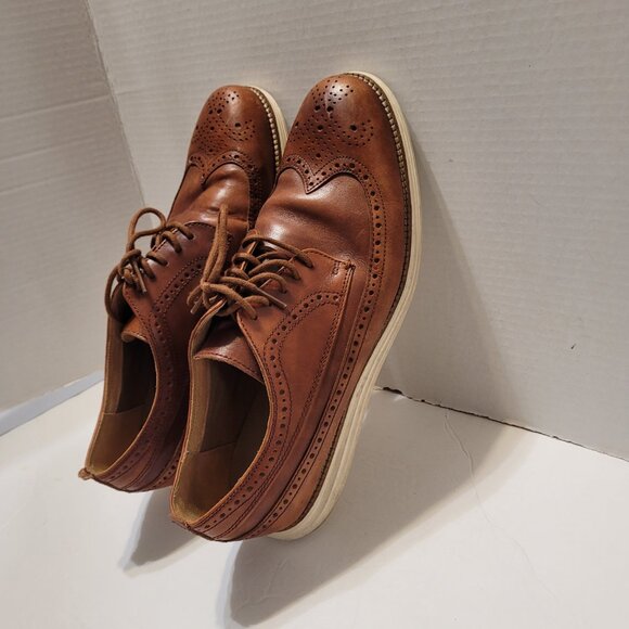 Cole Haan Grand.os Shoes Men's Oxford Wingtip Brown Woodbury Office Shoes 10.5M - Picture 4 of 12